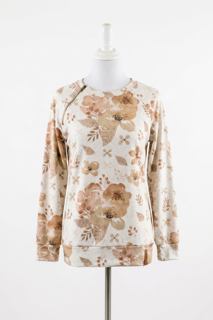 NEW AMPERSAND AVE side zip pullover sweater in lets grow together